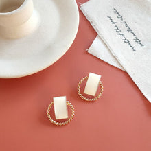 Load image into Gallery viewer, Minimalist Square Circle Stud Earring for Women
